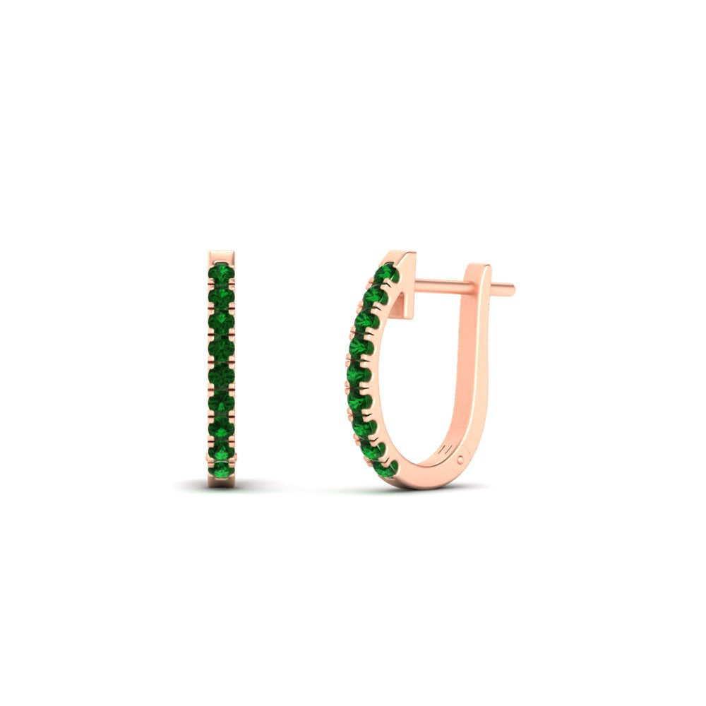 Round Cut 0.25 Ct Diamond Hoop Earrings