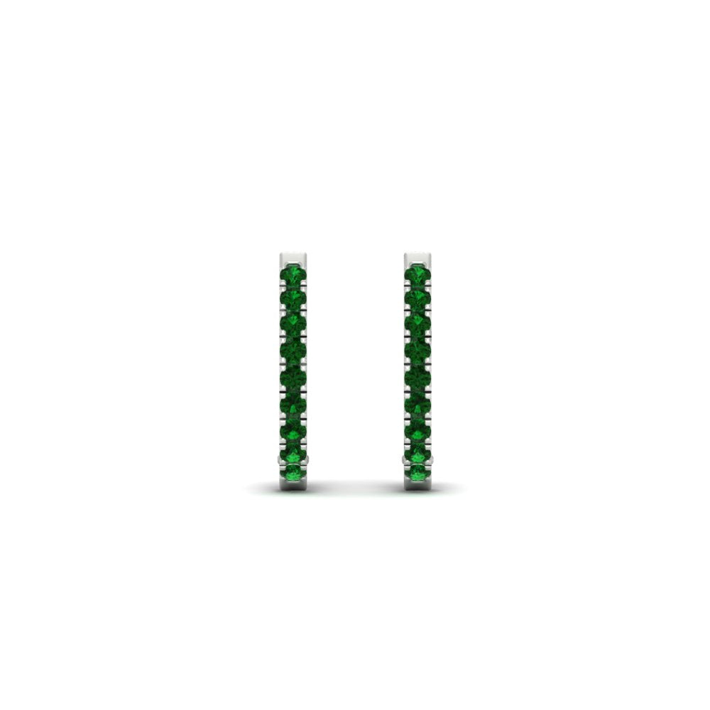 Round Cut 0.25 Ct Diamond Hoop Earrings