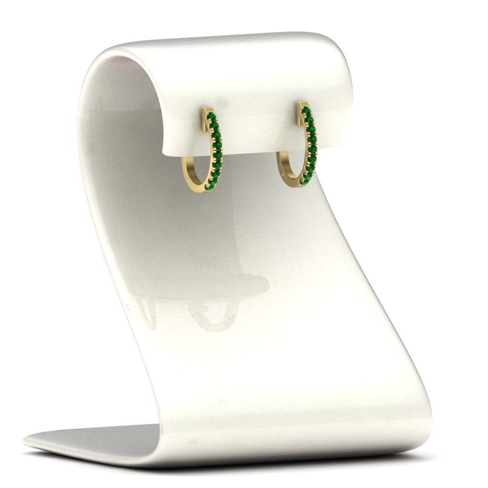 Round Cut 0.25 Ct Diamond Hoop Earrings