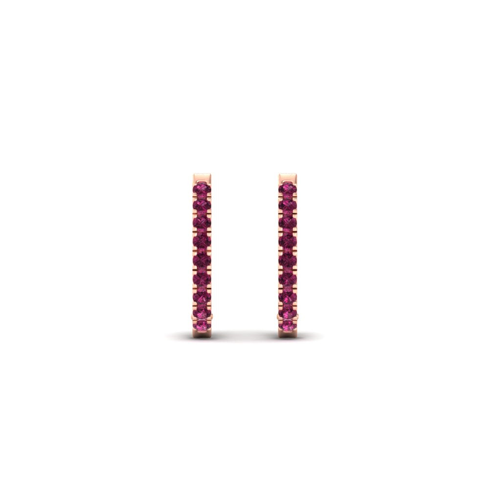 Round Cut 0.25 Ct Diamond Hoop Earrings