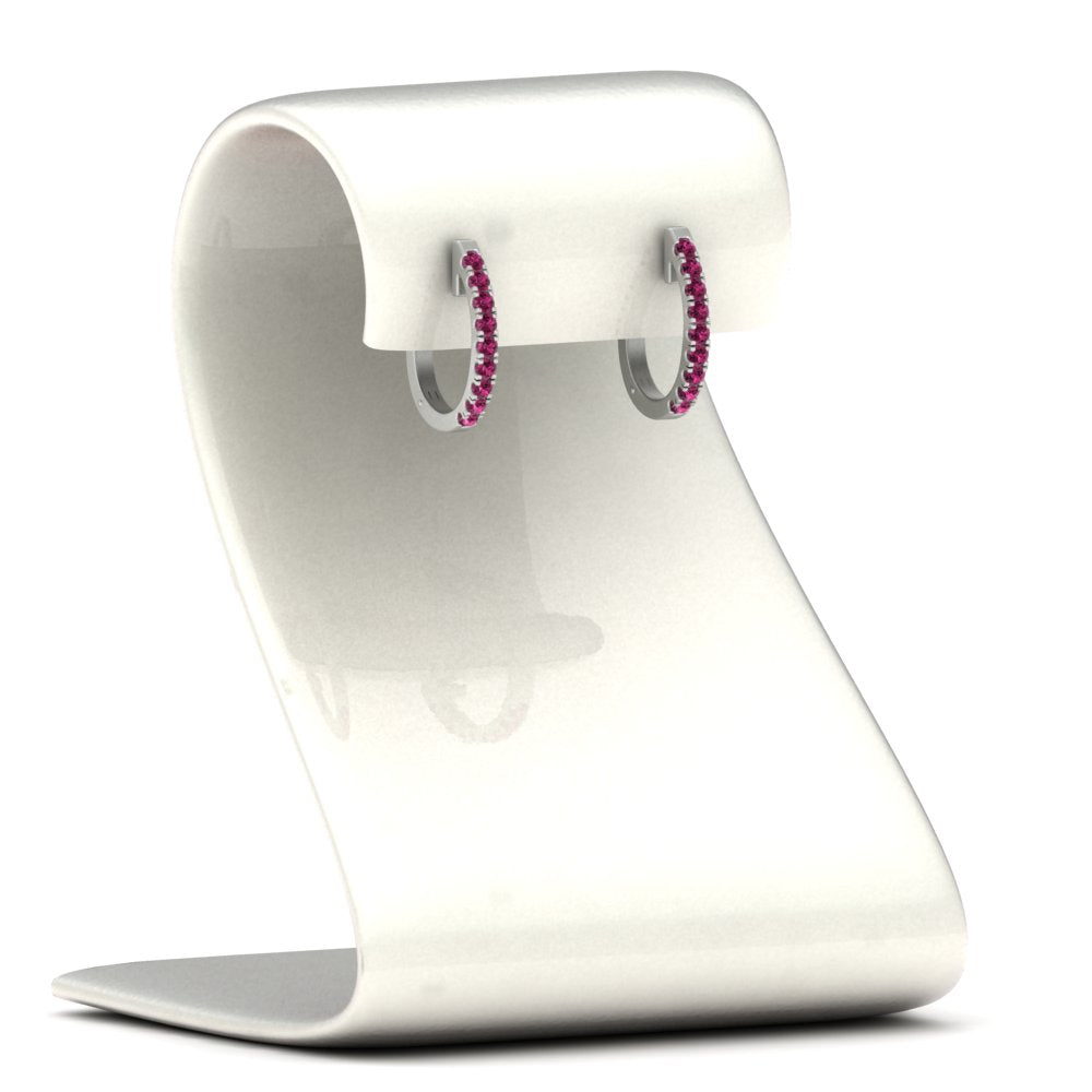 Round Cut 0.25 Ct Diamond Hoop Earrings