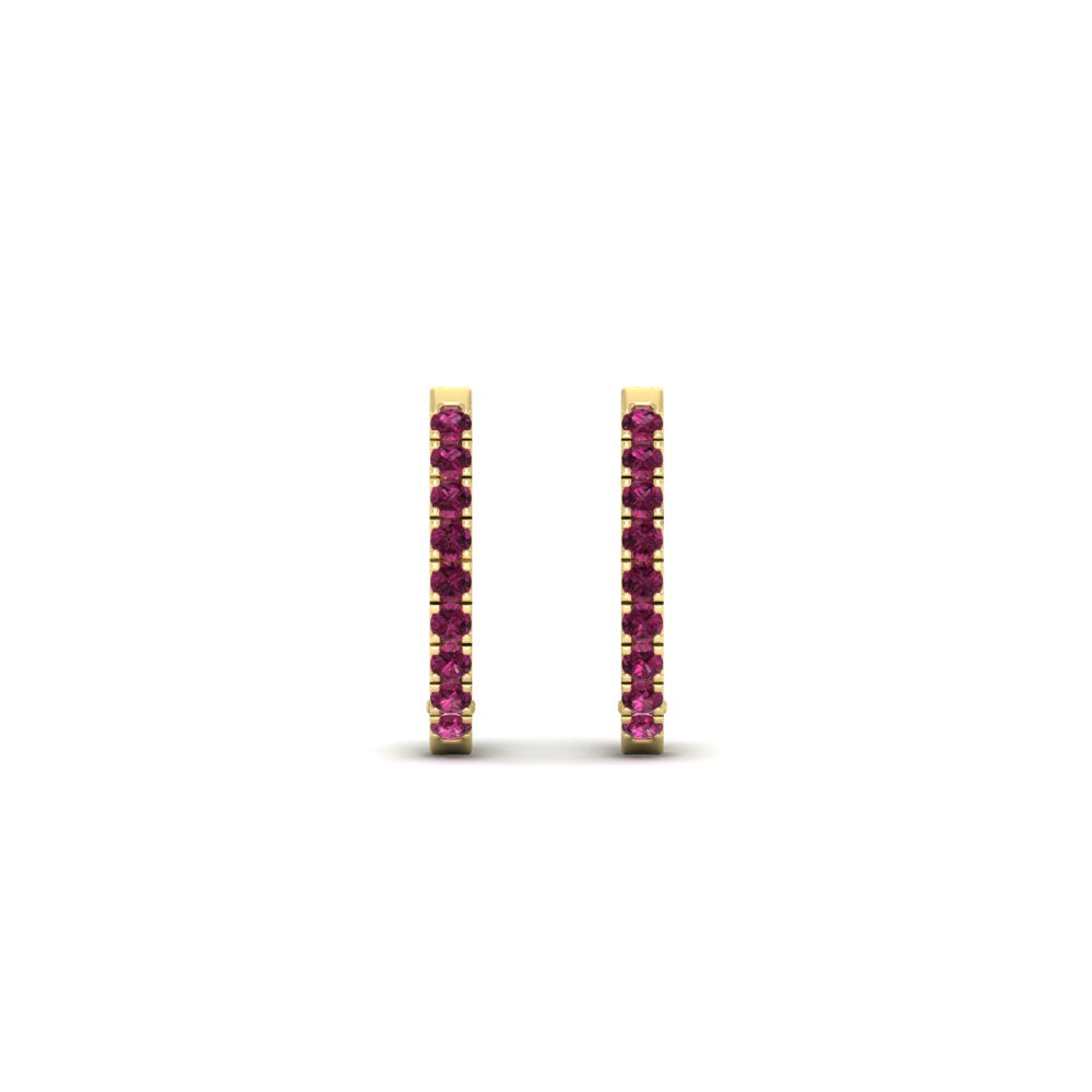 Round Cut 0.25 Ct Diamond Hoop Earrings
