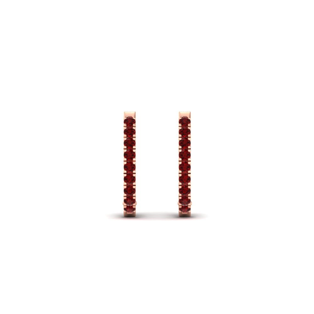 Round Cut 0.25 Ct Diamond Hoop Earrings