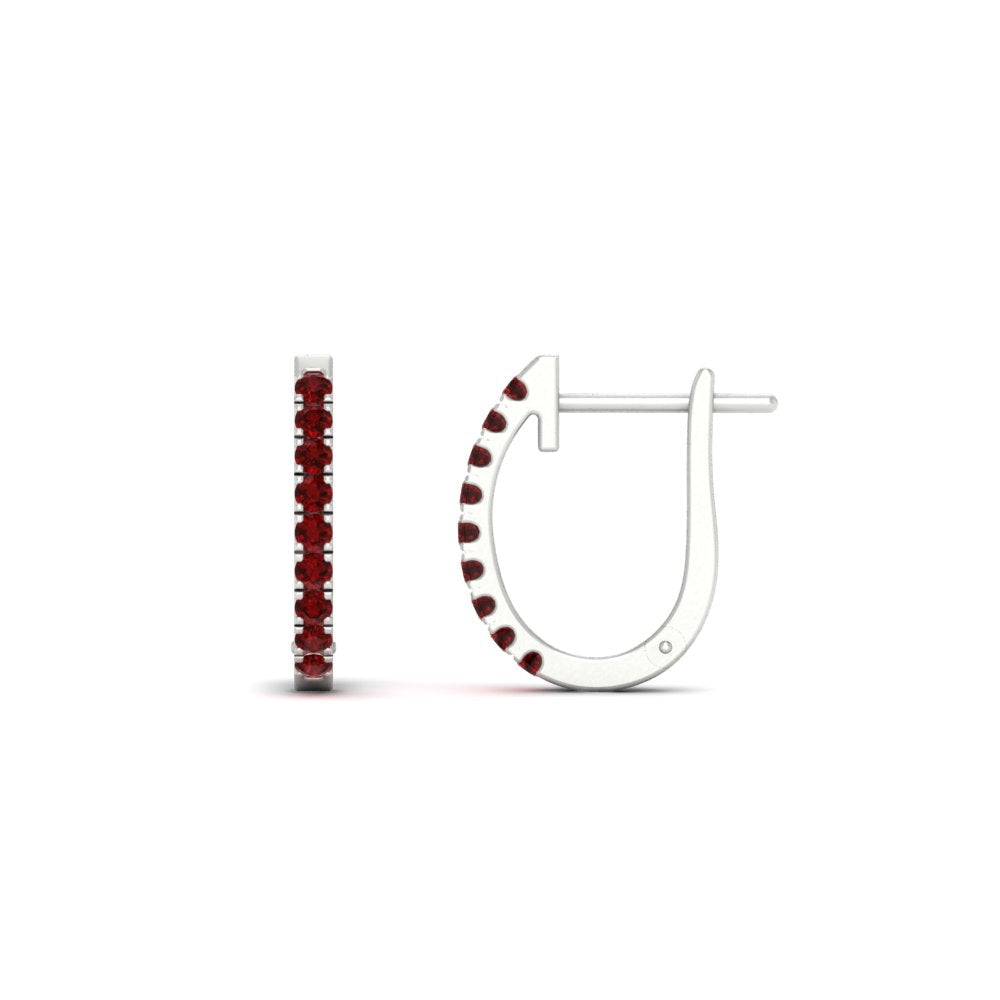 Round Cut 0.25 Ct Diamond Hoop Earrings