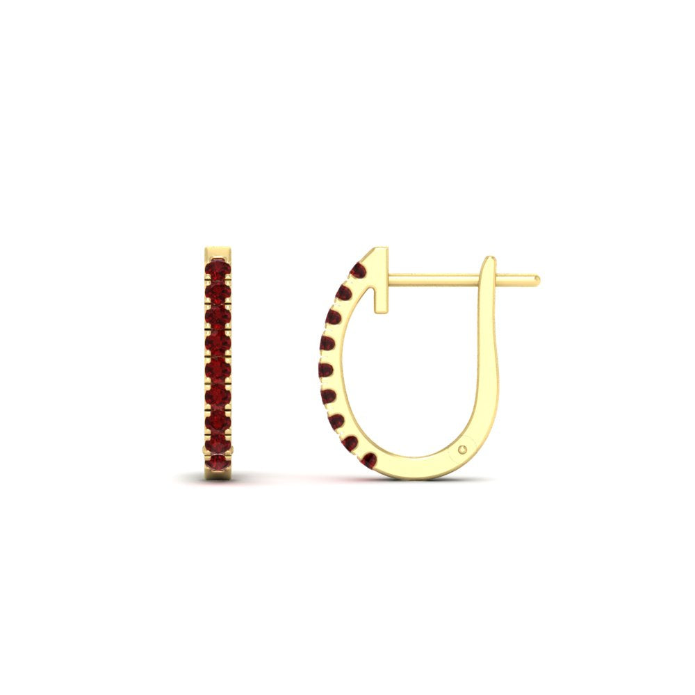 Round Cut 0.25 Ct Diamond Hoop Earrings
