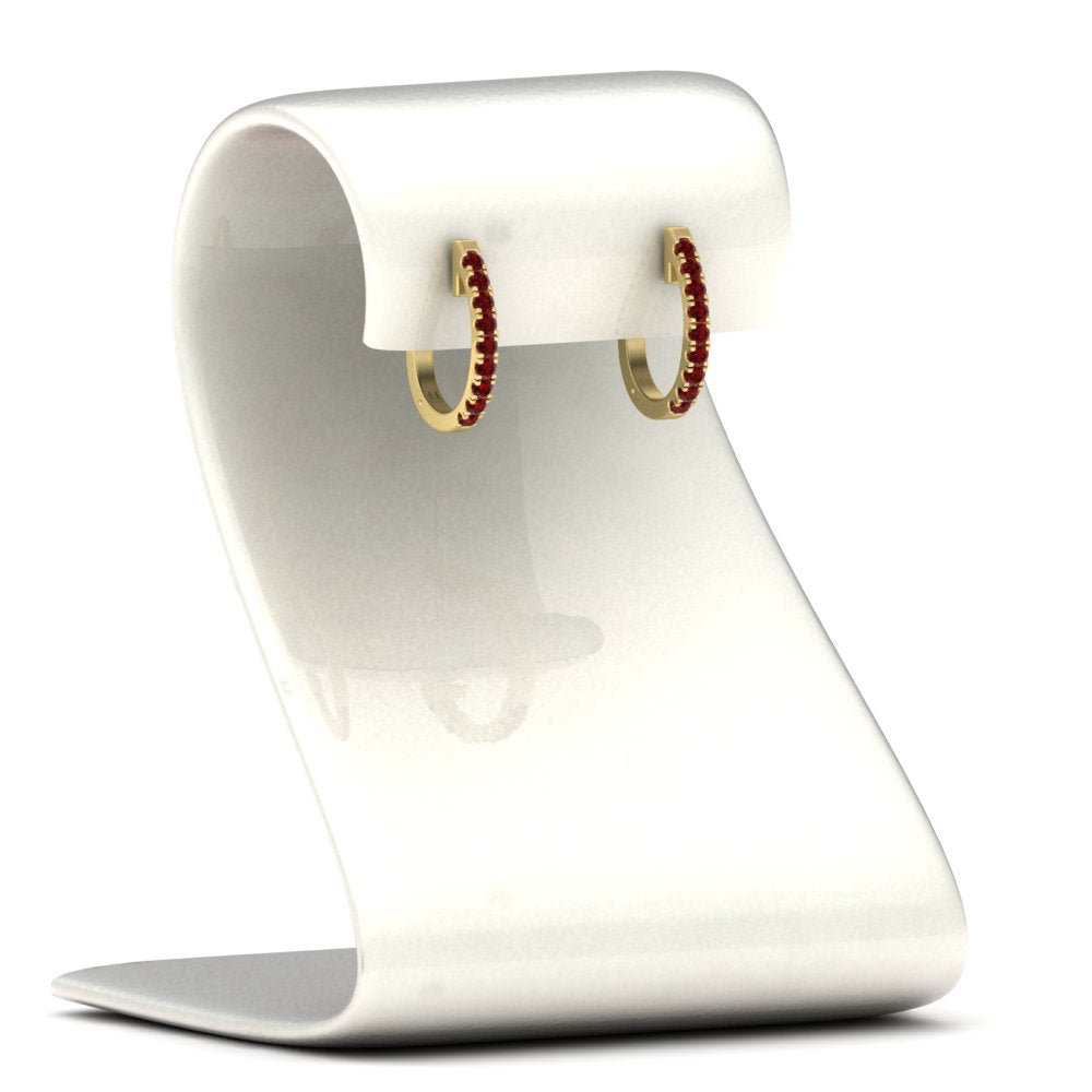 Round Cut 0.25 Ct Diamond Hoop Earrings