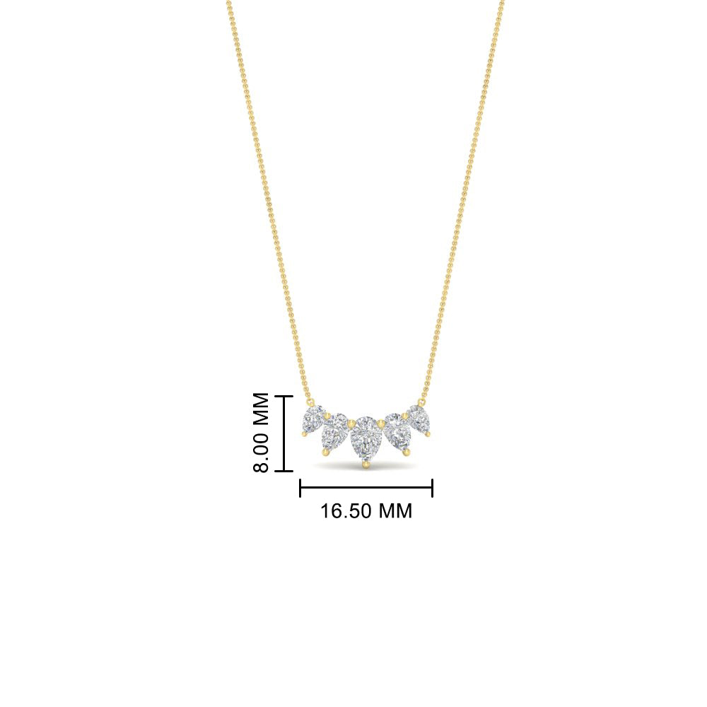 0.75 Carat 5 Stone Pear Shaped Diamond Necklace