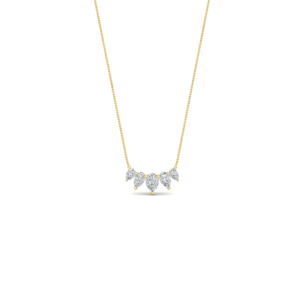 0.75 Carat 5 Stone Pear Shaped Diamond Necklace