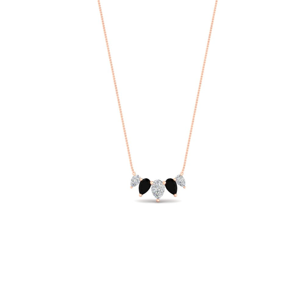 0.75 Carat 5 Stone Pear Shaped Diamond Necklace
