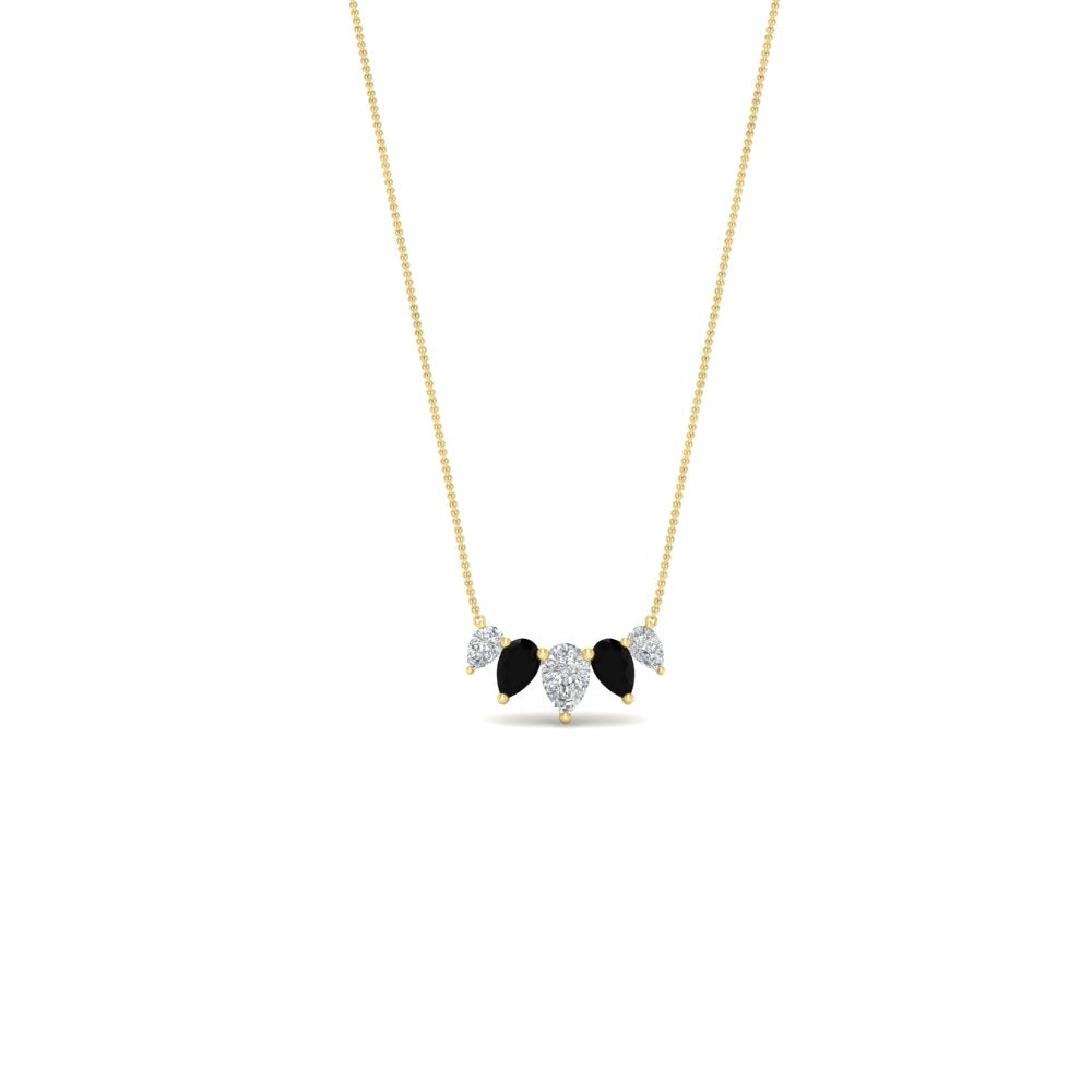 0.75 Carat 5 Stone Pear Shaped Diamond Necklace