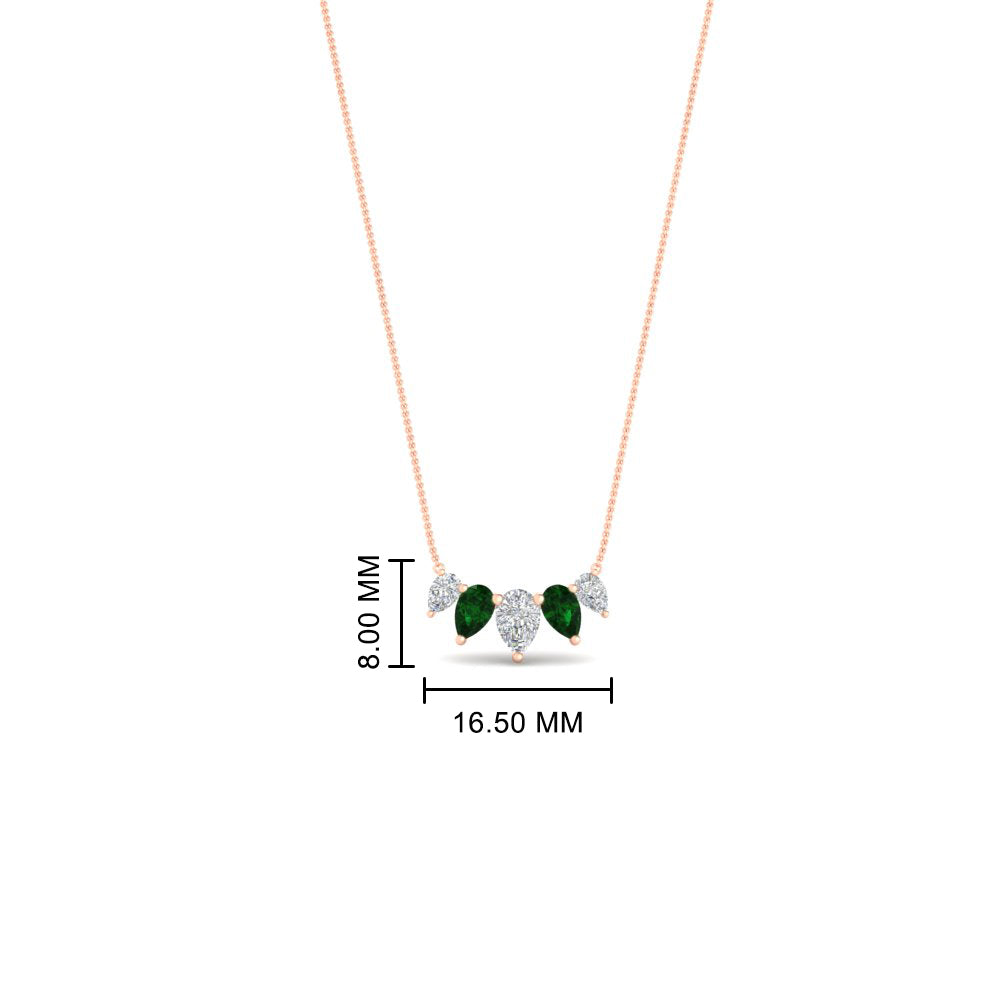 0.75 Carat 5 Stone Pear Shaped Diamond Necklace