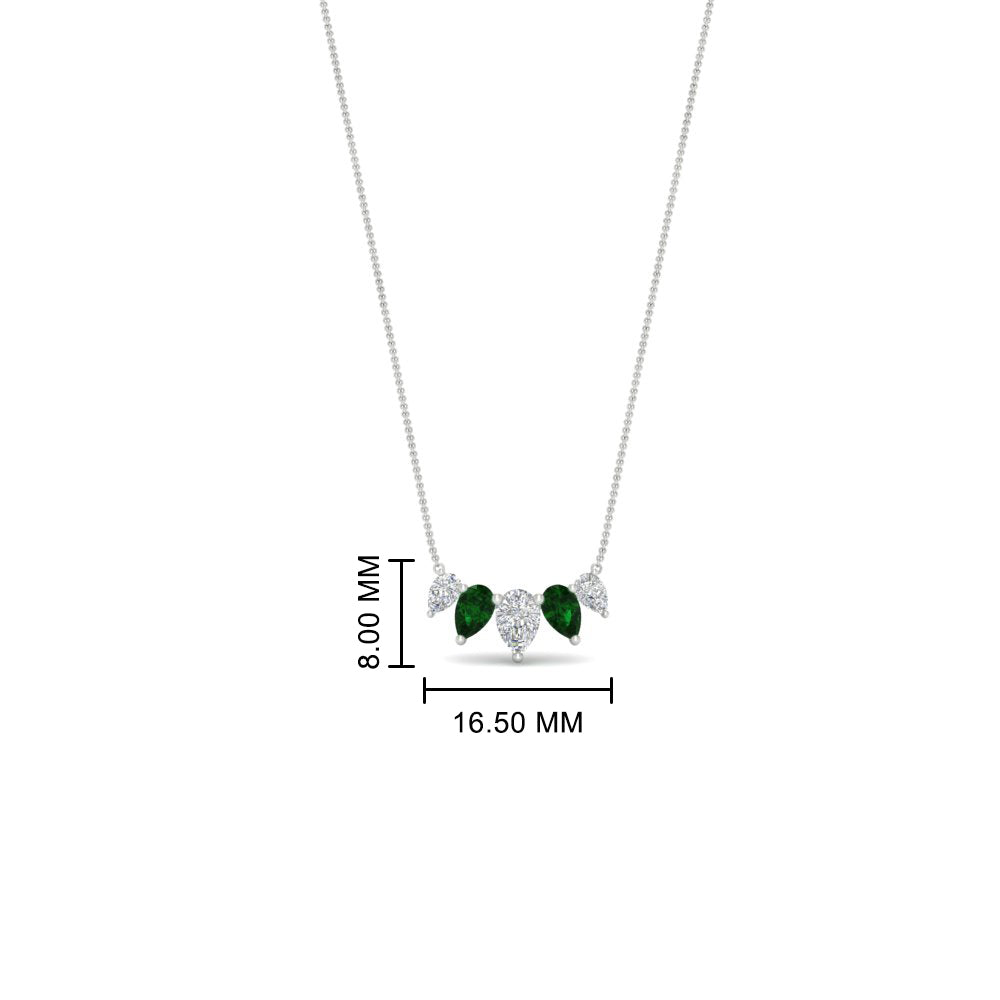 0.75 Carat 5 Stone Pear Shaped Diamond Necklace