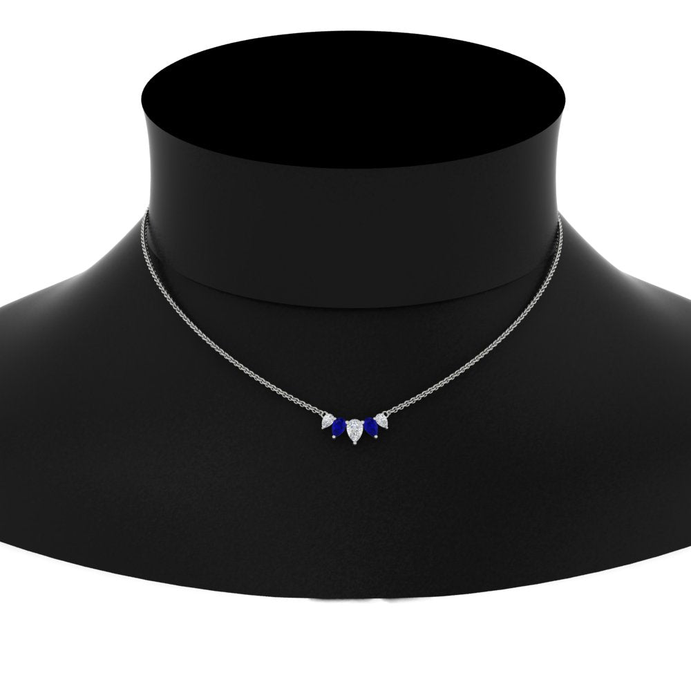 0.75 Carat 5 Stone Pear Shaped Diamond Necklace