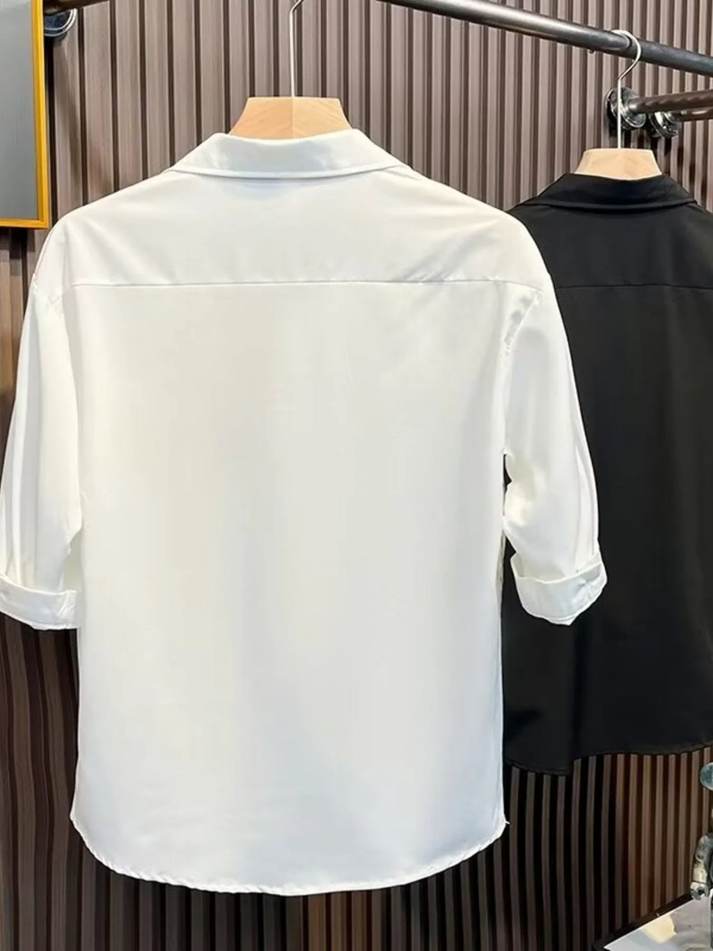 Men's Full Size Knit Panel Short Sleeve Shirt