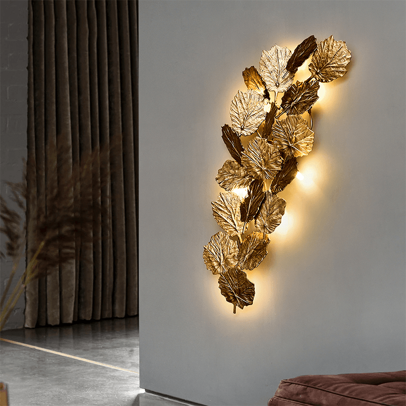 Gold Leaf Handmade Wall Sconce
