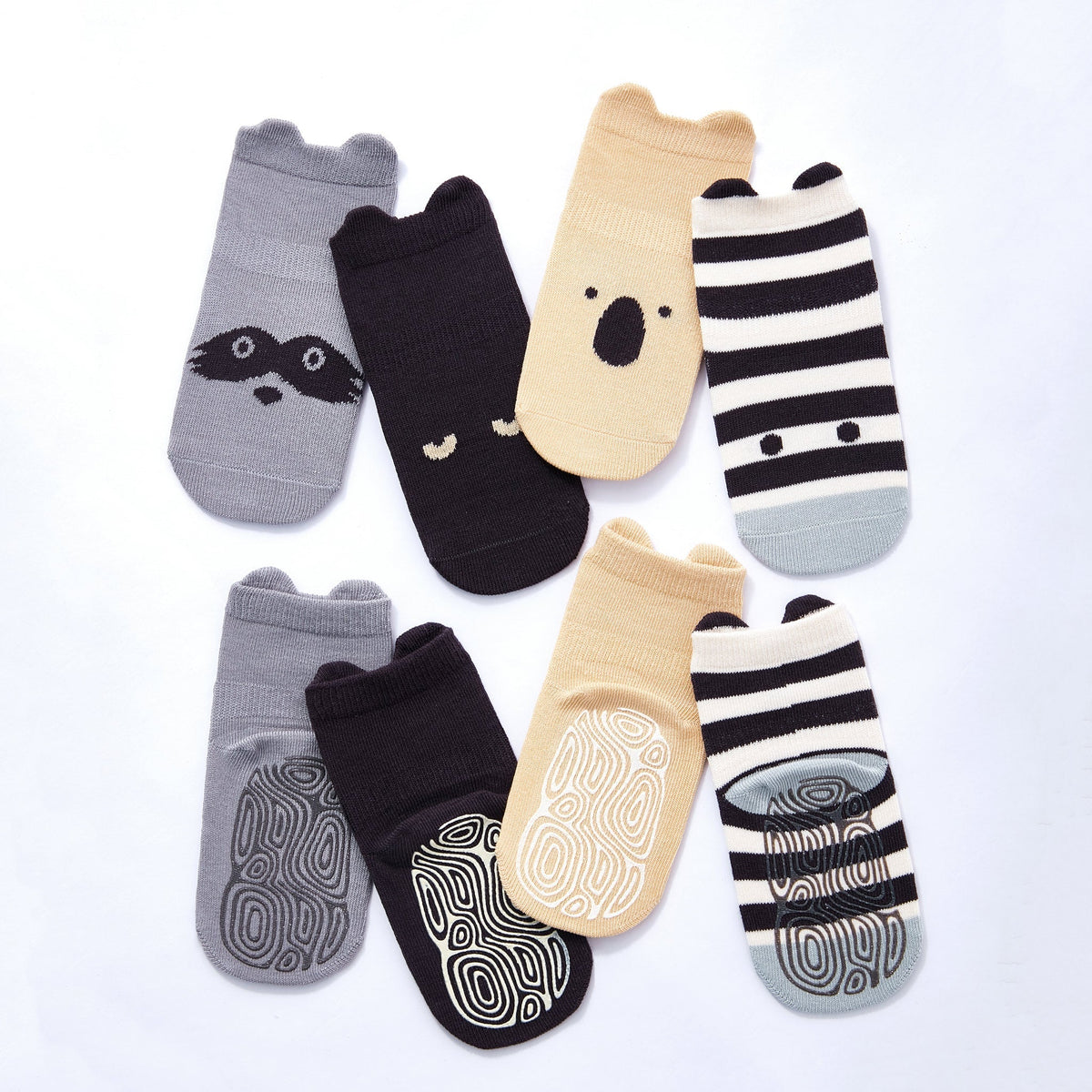 Into The Wild III- Organic- 4 Pairs of Stay-On Baby & Toddler Non-Slip Socks