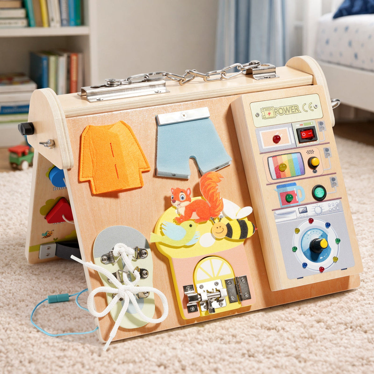 Wooden Circuit Activity Busy Board — Ages 4–6