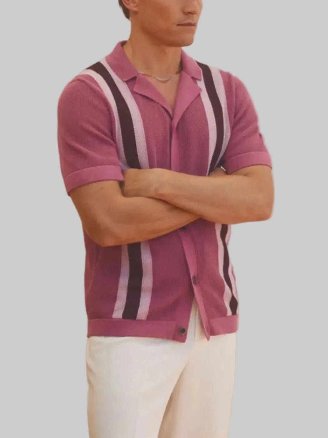 Men's Viscose Button-Down Short Sleeve Shirt