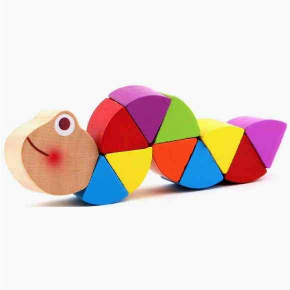 Wooden Jointed Caterpillar Toy — Ages 3+