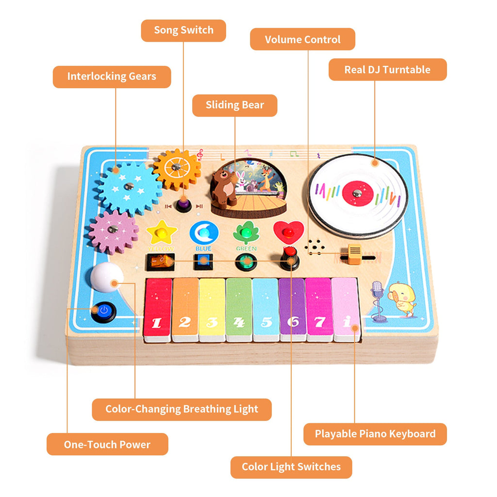 Wooden Piano and Turntable Activity Toy — Ages 3–6
