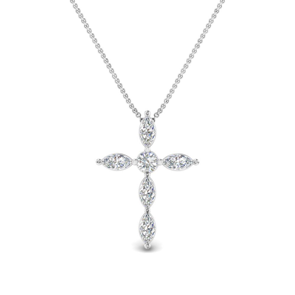 1 Ct. Marquise Diamond Cross Pendant