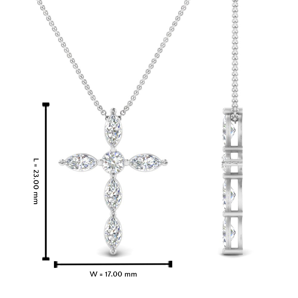 1 Ct. Marquise Diamond Cross Pendant