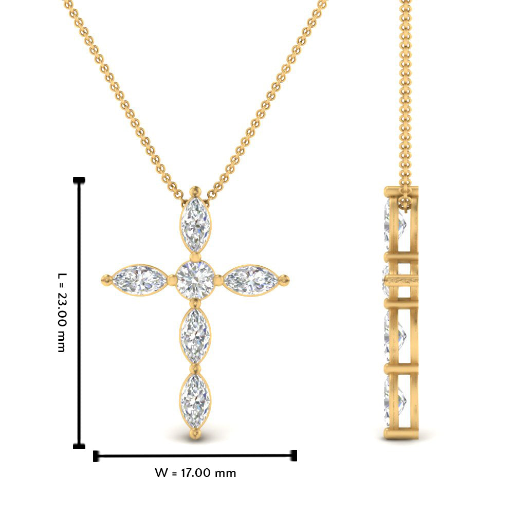 1 Ct. Marquise Diamond Cross Pendant
