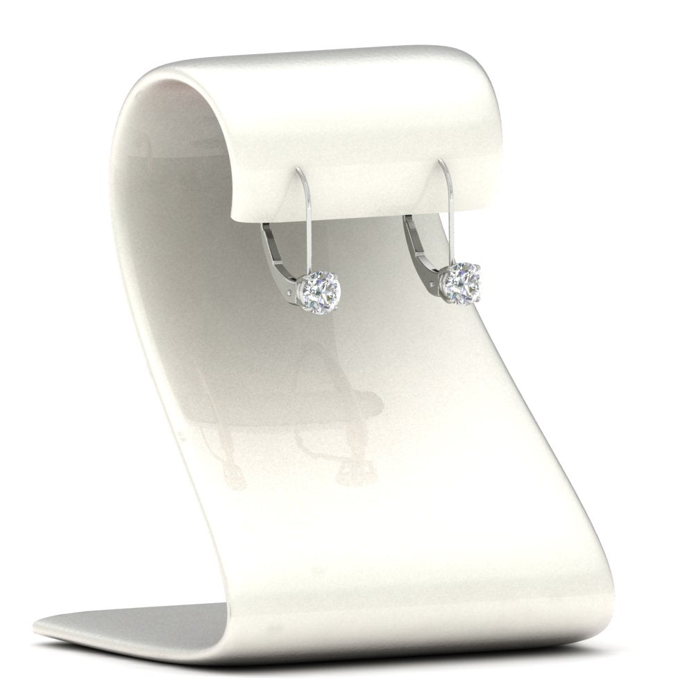 1 Carat Round Diamond Lever Back Earrings