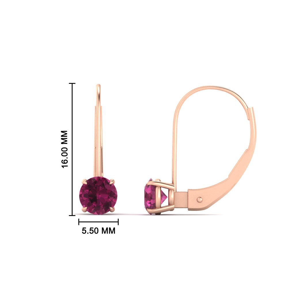 1 Carat Round Diamond Lever Back Earrings