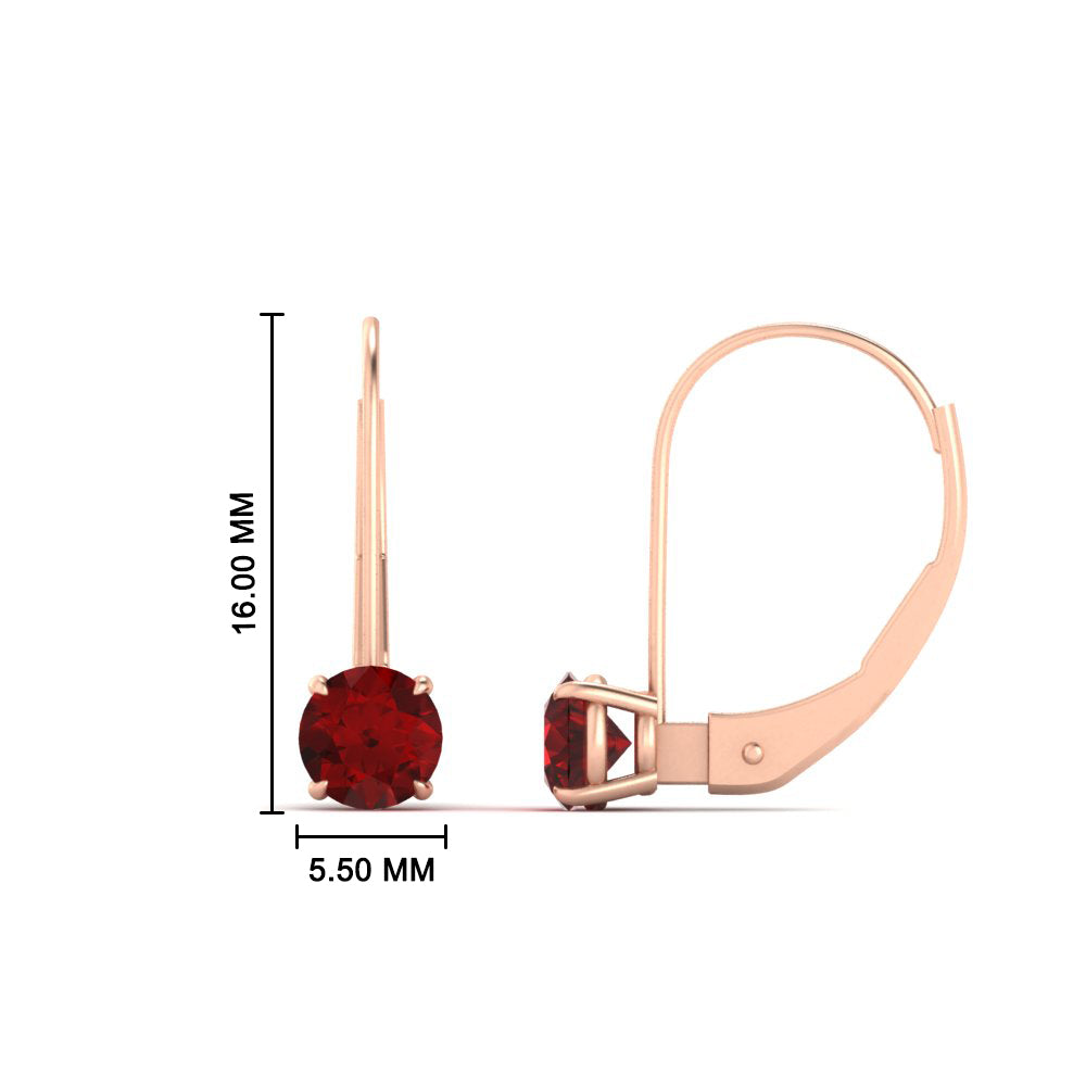 1 Carat Round Diamond Lever Back Earrings