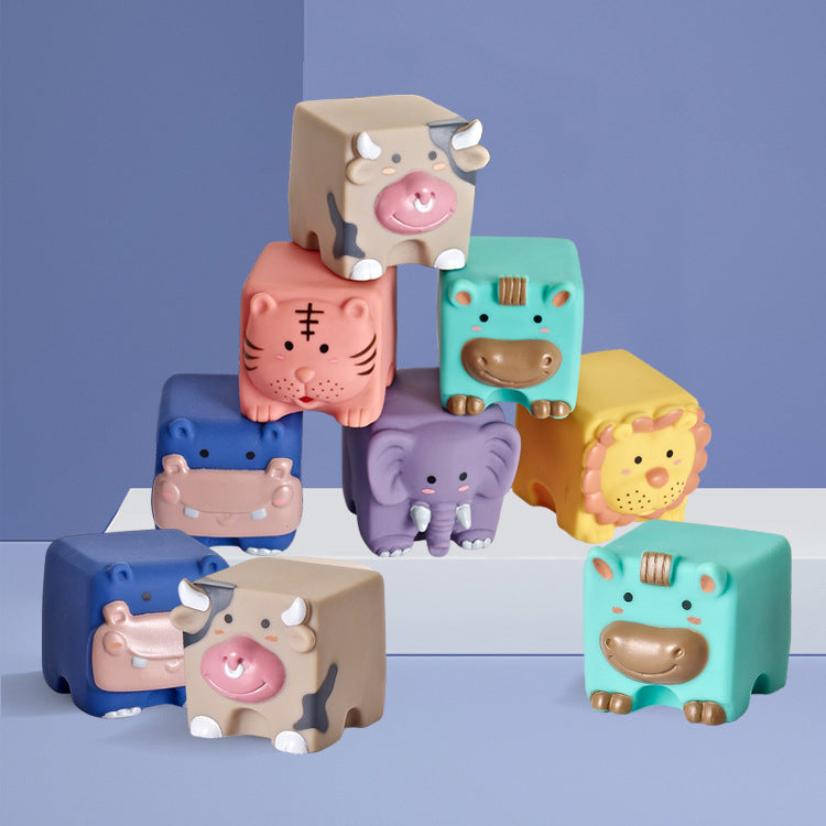 Soft Animal-Relief Building Blocks — Ages 12 Months+