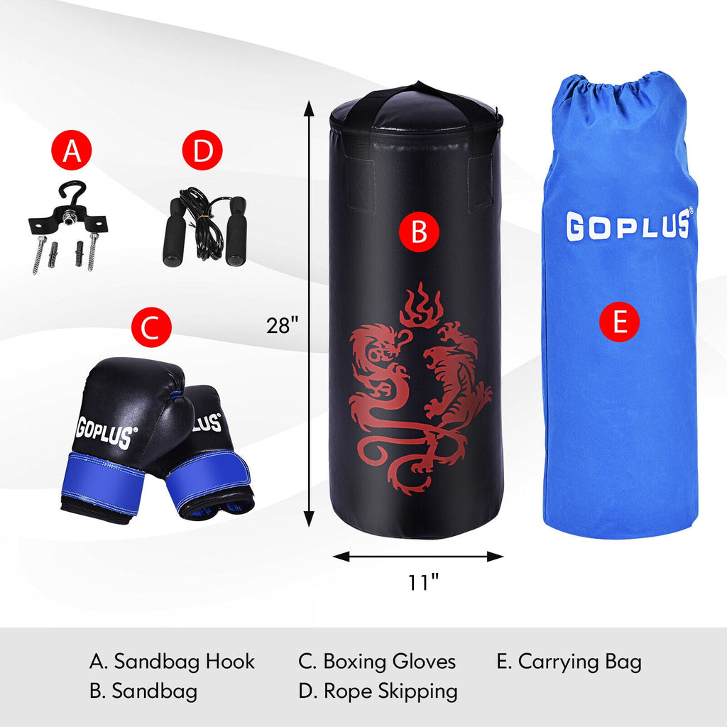 40 lb Punching Bag Set with Gloves, Jump Rope, Hook & Carry Bag