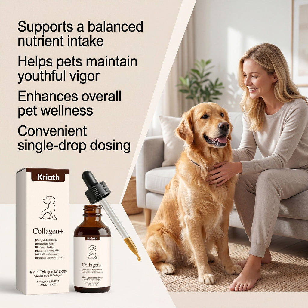 Kriath Dog Collagen Drops Gentle Care And Comfort For Pets, Easy To Mix With Food For Oral Administration And Easy Absorption