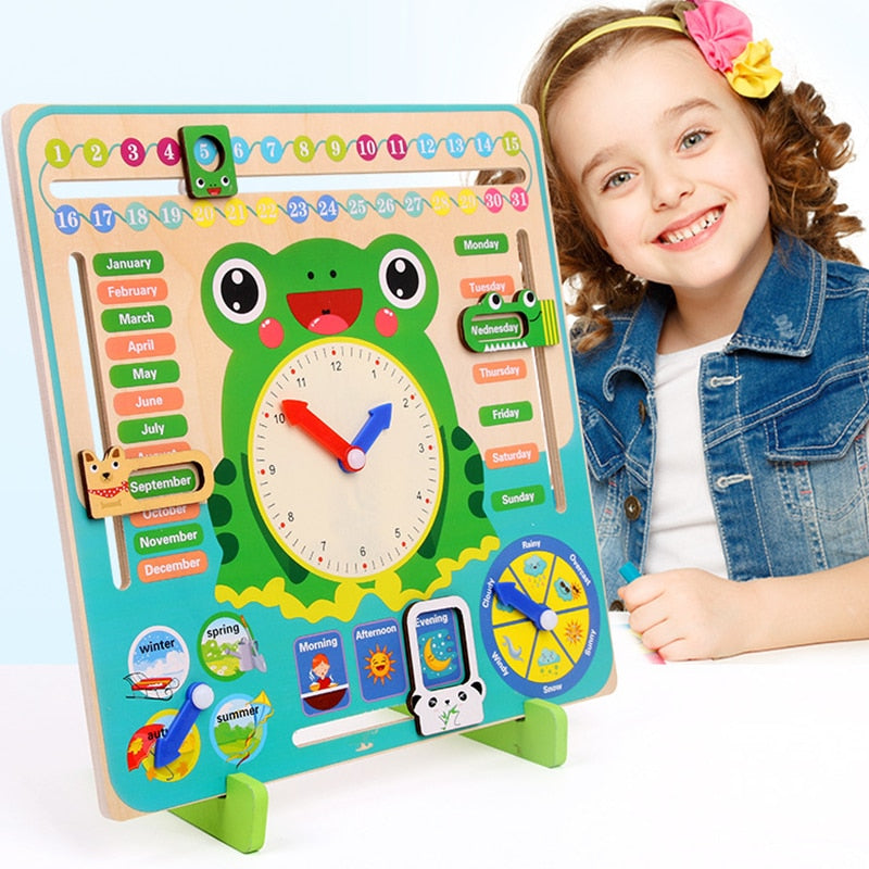 Wooden Calendar and Clock Activity Board — Over 3 Years
