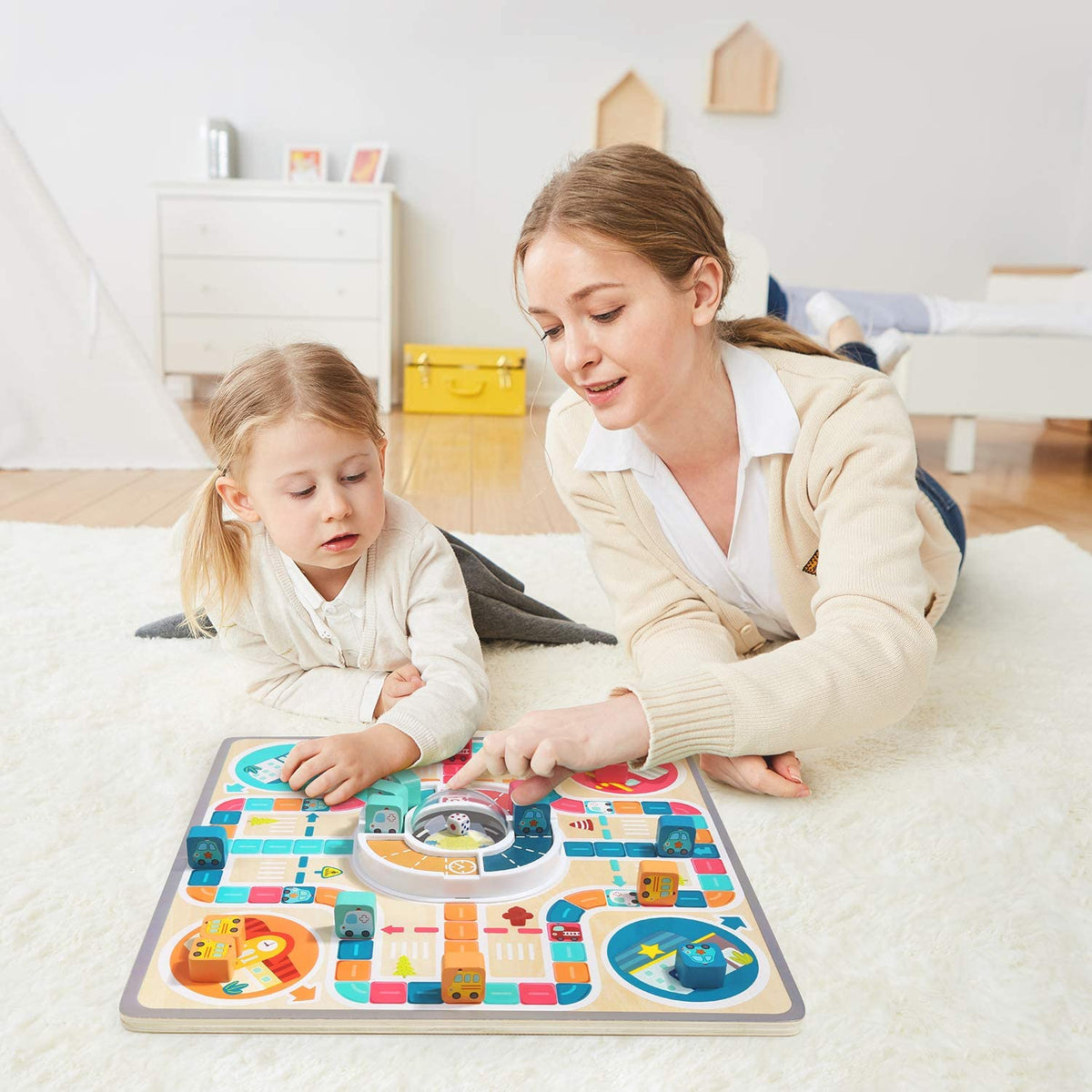 Wooden Flying Chess Board Game — Ages 4–6