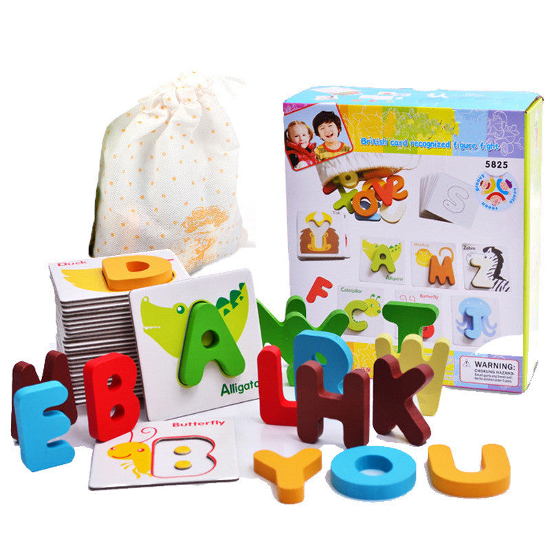 Wooden Alphabet Letter-and-Picture Matching Game — Ages 3+