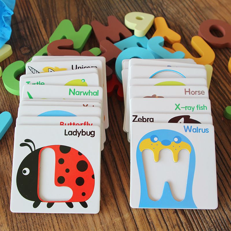 Wooden Alphabet Letter-and-Picture Matching Game — Ages 3+