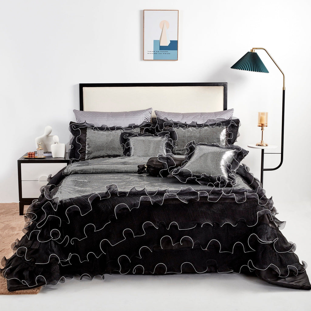 Tache Night Out Black & Silver 6-Piece Comforter Set