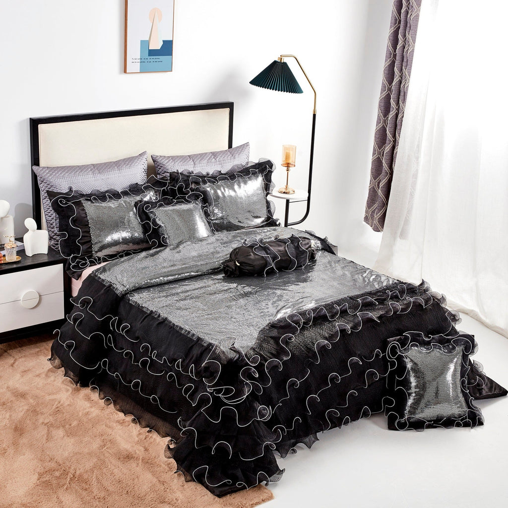 Tache Night Out Black & Silver 6-Piece Comforter Set