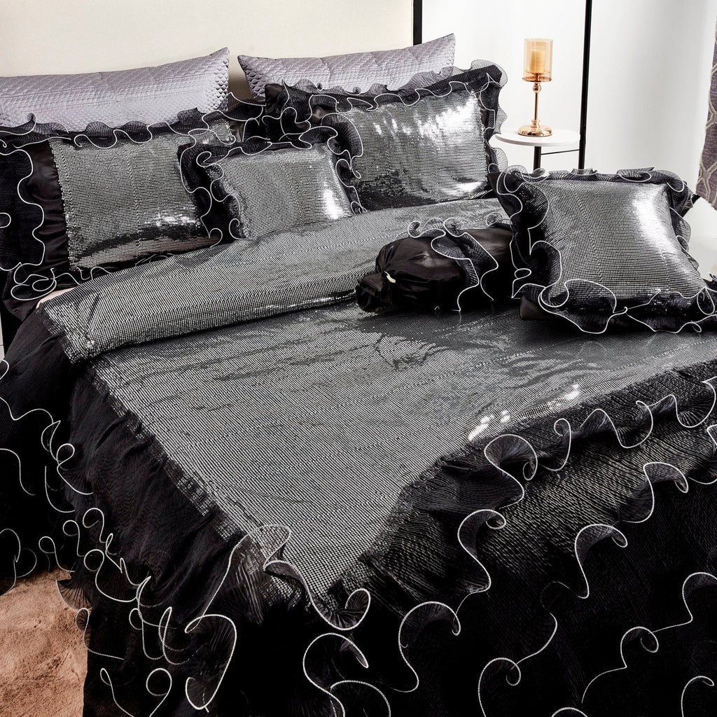 Tache Night Out Black & Silver 6-Piece Comforter Set
