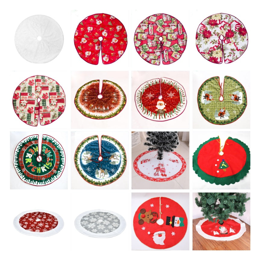 Christmas Tree Skirt Decorations Gift Scene Decor