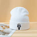 Halloween Dark Embroidered Ghost Skeleton Knitted Hat