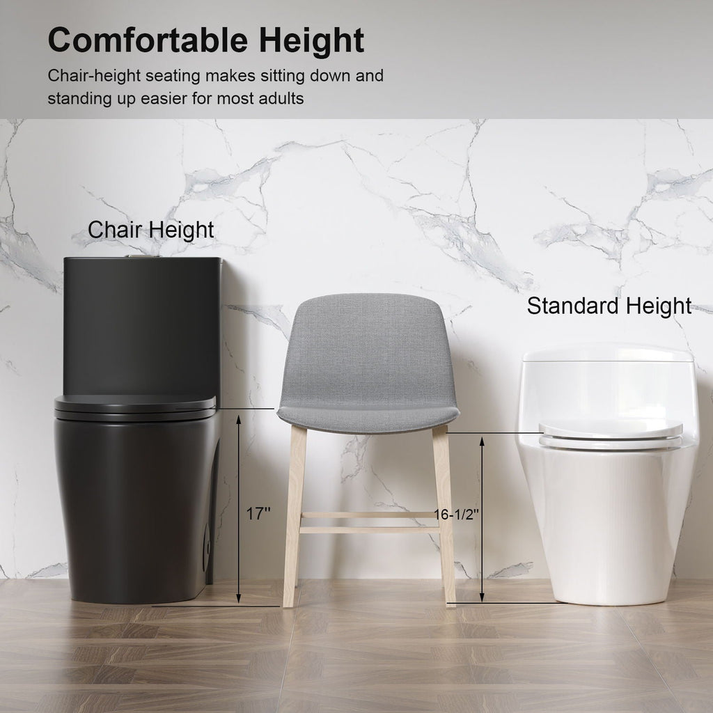 One-Piece Tornado Dual-Flush Toilet with Soft-Close Seat - Gray, Pink or Black