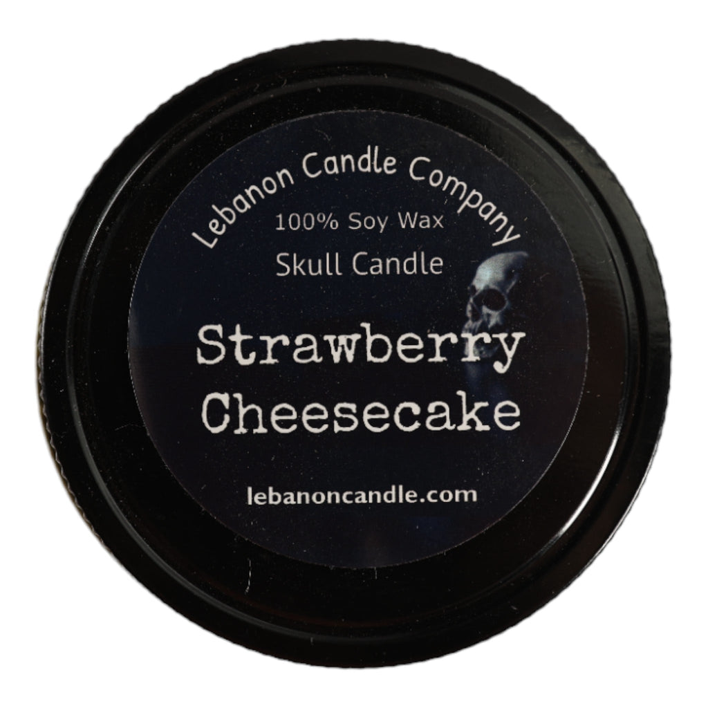 Strawberry Cheesecake Scented Skull Candle