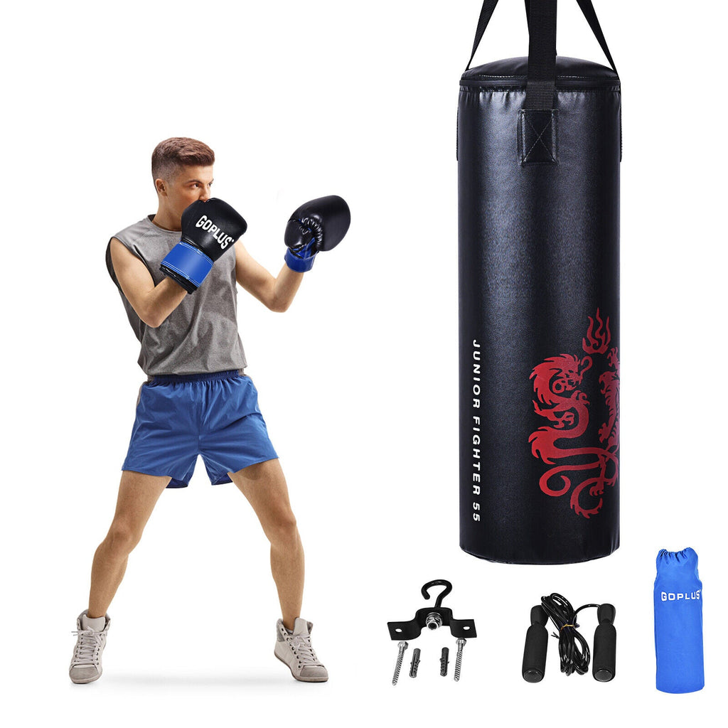 40 lb Punching Bag Set with Gloves, Jump Rope, Hook & Carry Bag