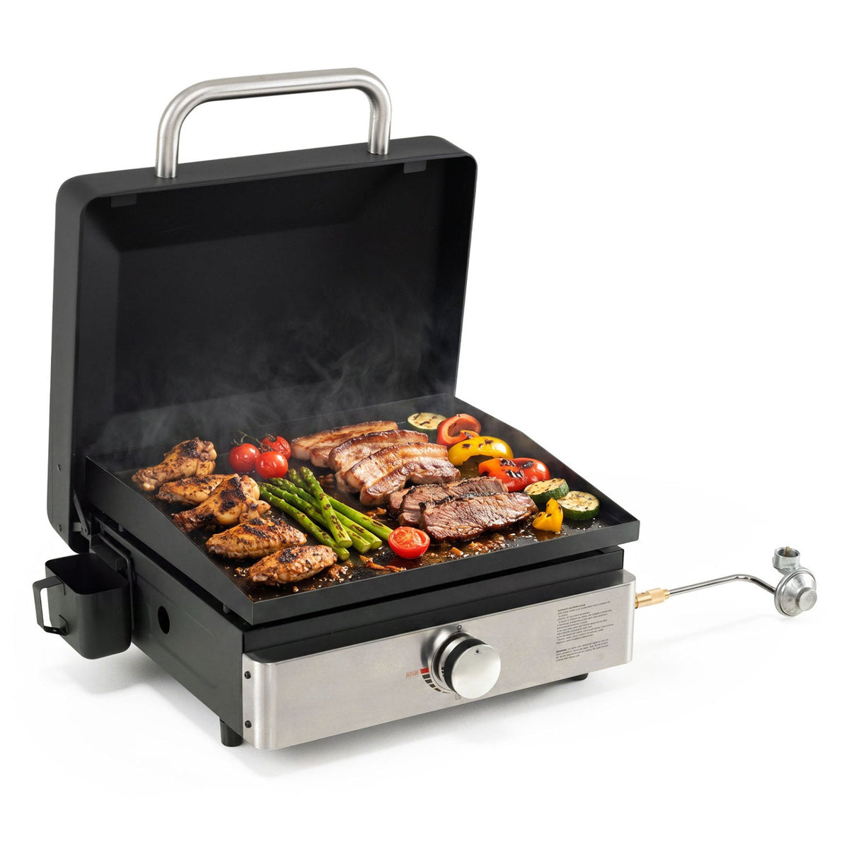 Portable Gas Griddle 1-Burner with Ceramic Non-Stick Plate