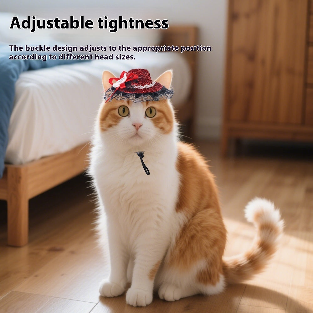 Pet Lace Hat Cat Photo Dress Up Hair Accessories