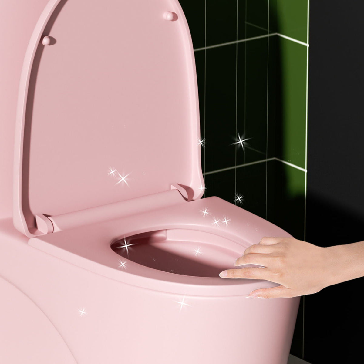 One-Piece Tornado Dual-Flush Toilet with Soft-Close Seat - Gray, Pink or Black