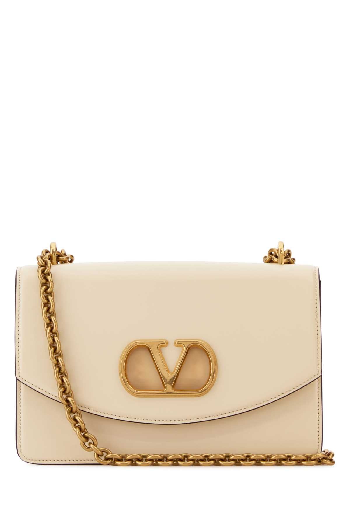 Valentino Garavani Women Ivory Leather Vain Shoulder Bag