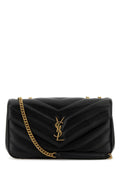 Saint Laurent Women Black Leather Medium Loulou Shoulder Bag